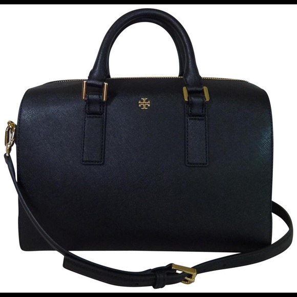 Tory Burch Handbags - Tory Burch Robinson Emerson Black Leather Satchel